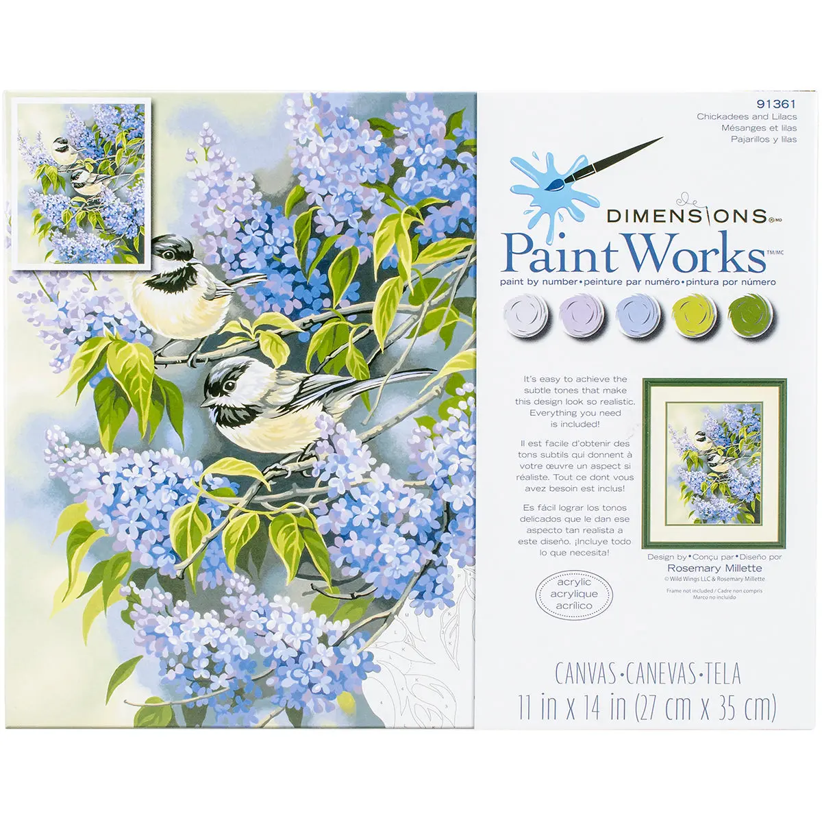 Paint Works Paint By Number Kit 11"X14"-Chickadees & Lilacs 1