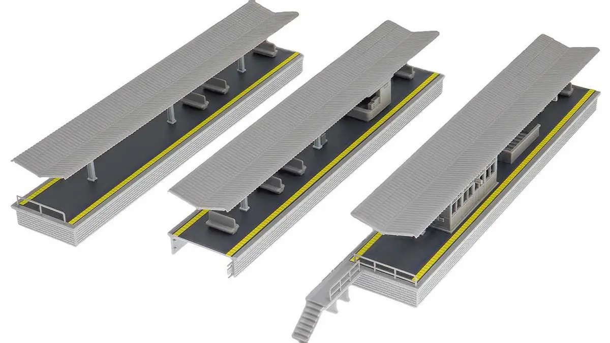 Greenmax 2638 Pre-Colored Urban Island Platform Set (N Scale) 1