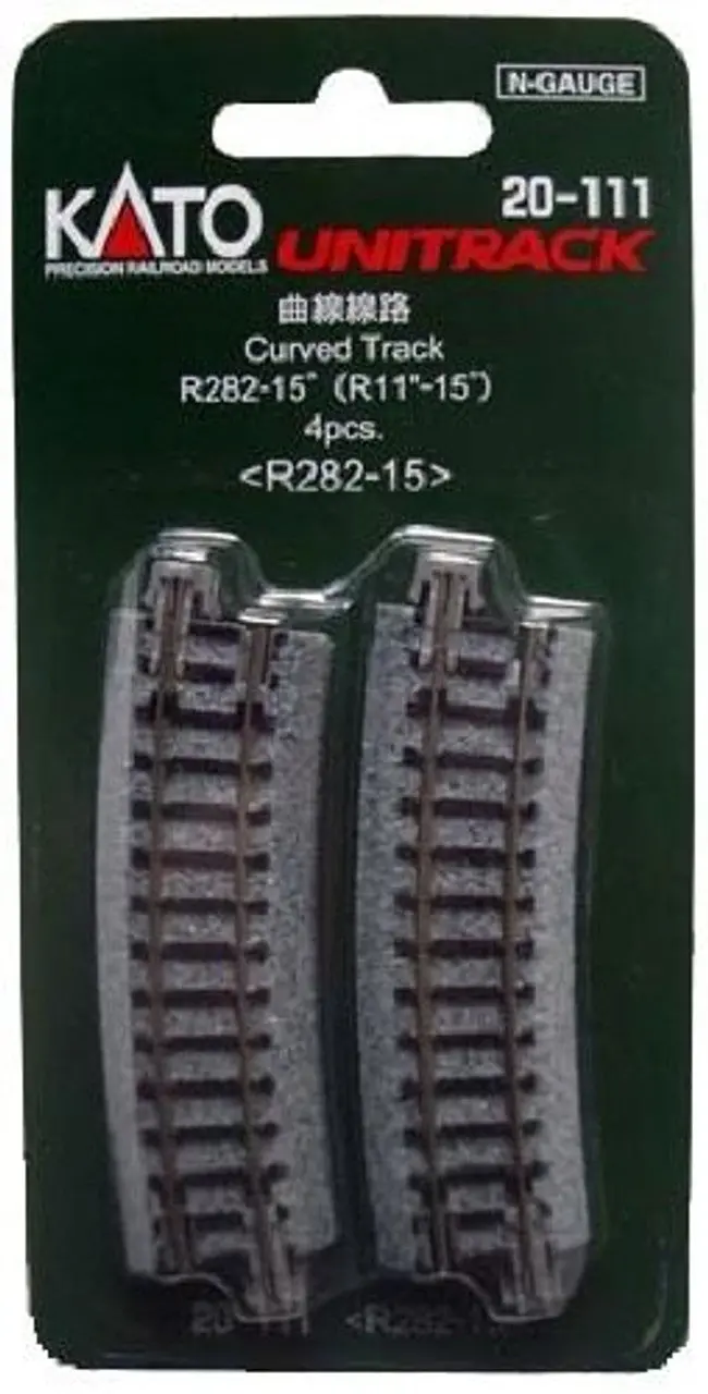 Kato 20-111 282Mm (11') Radius 15 Curve Track R282-15 (N Scale) 1