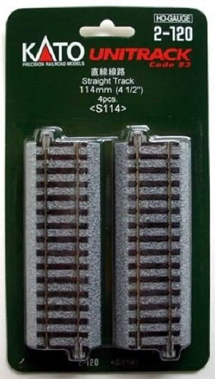 Kato 2-120 114Mm (4 1/2') Straight Track S114 (4 Pcs.) (Ho Scale) 1