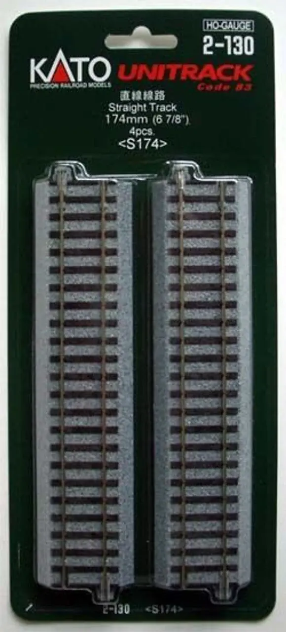 Kato 2-130 174Mm (6 7/8') Straight Track S174 (4 Pcs.) (Ho Scale) 1