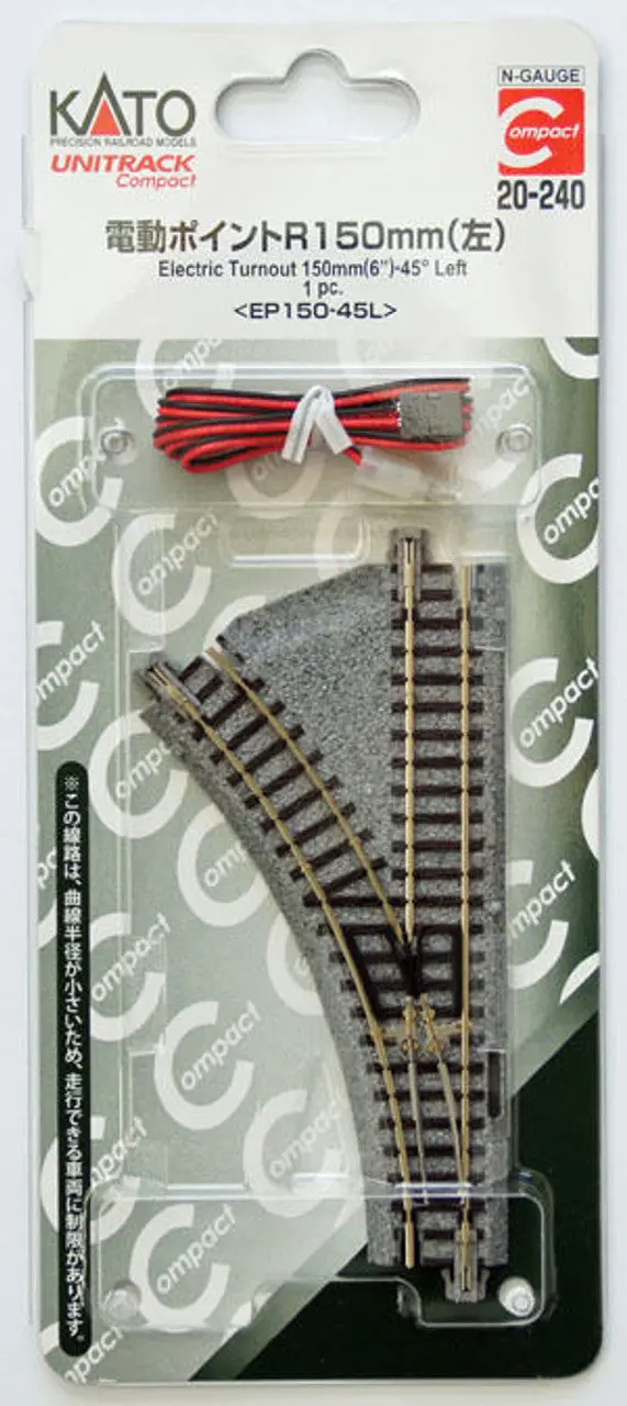 Kato 20-240 Compact Electric Turnout 150Mm 45 Left(Ep150-45L) (N Scale) 1