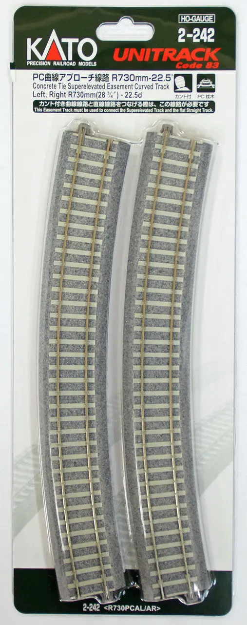 Kato 2-242 Concrete Tie Easement 730Mm 22.5 Curve Track R730pcal/Ar (Ho Scale) 1