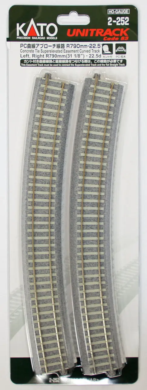 Kato 2-252 Concrete Tie Easement 790Mm 22.5 Curve Track R790pcal/Ar (Ho Scale) 1