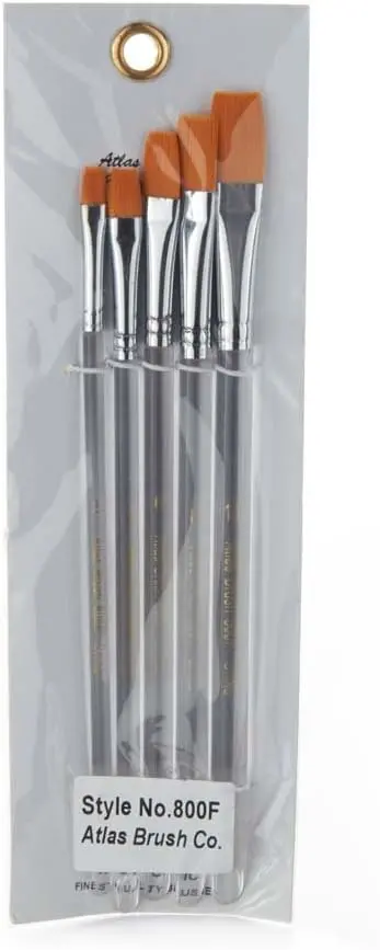 Atlas Brush #800F Taklon 5Pc Flat Set 1