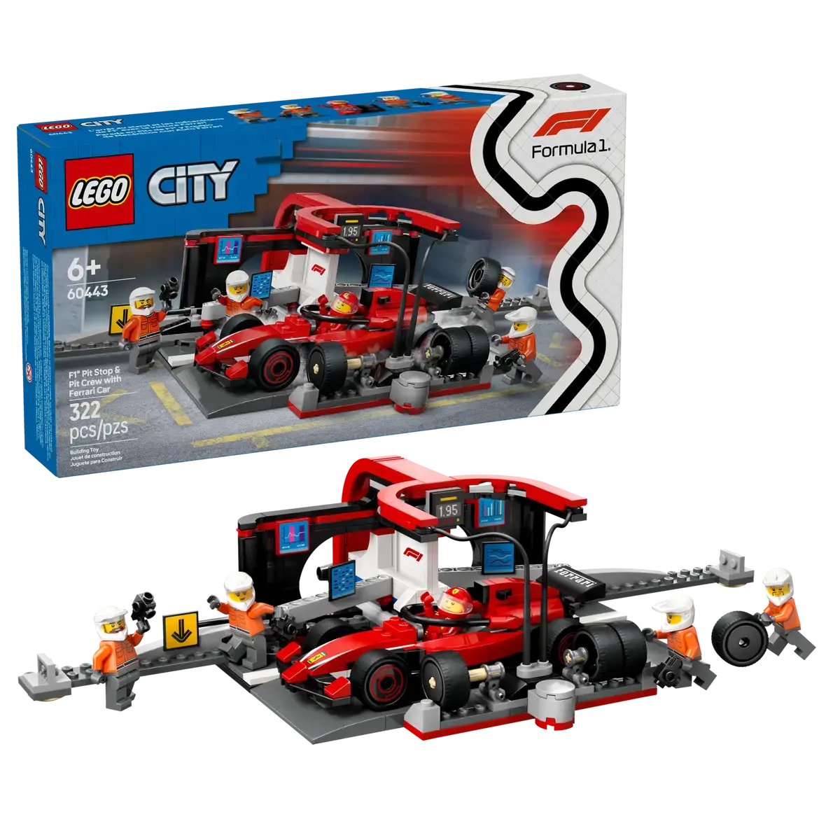 Lego 60443 F1® Pit Stop & Pit Crew With Ferrari Car 1