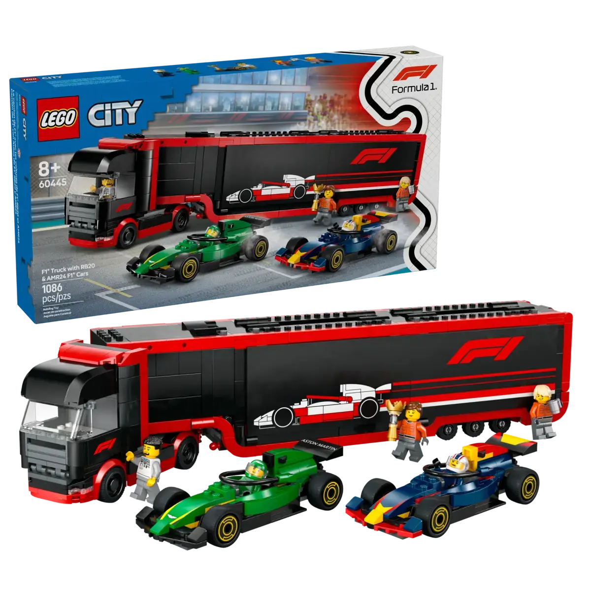 Lego 60445 F1® Truck With Rb20 & Amr24 F1® 1
