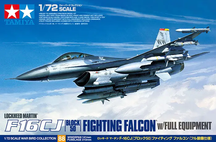 Tamiya 60788 1/72 F-16 Cj Fighting Falcon W/Equipment 1