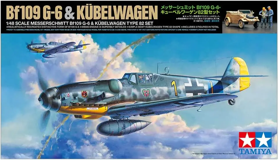 Tamiya 25204 Messerschmitt Bf109 G-6 & Kübelwagen Type 82 Set 1