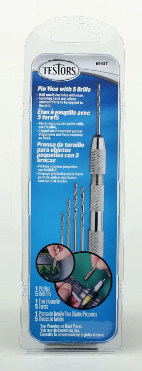 Testors 8943T Pin Vice With 5 Drill Bits 1