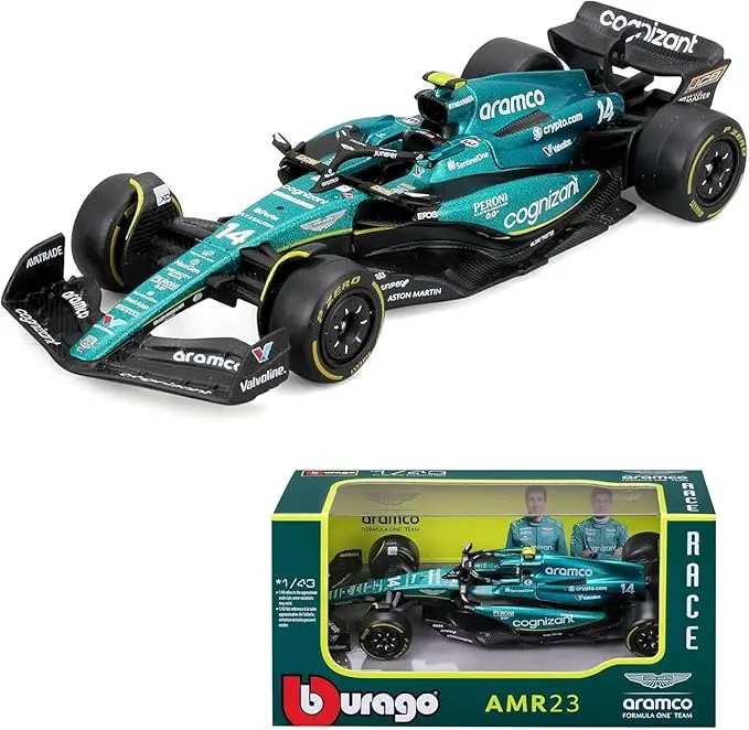Bburago 1/43 Scale Formula 1 Aston Martin Aramco F1 Team Amr23 2023 1