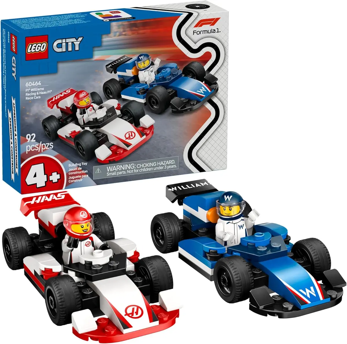 Lego 60464 F1® Williams Racing & Haas F1® Race Cars 1