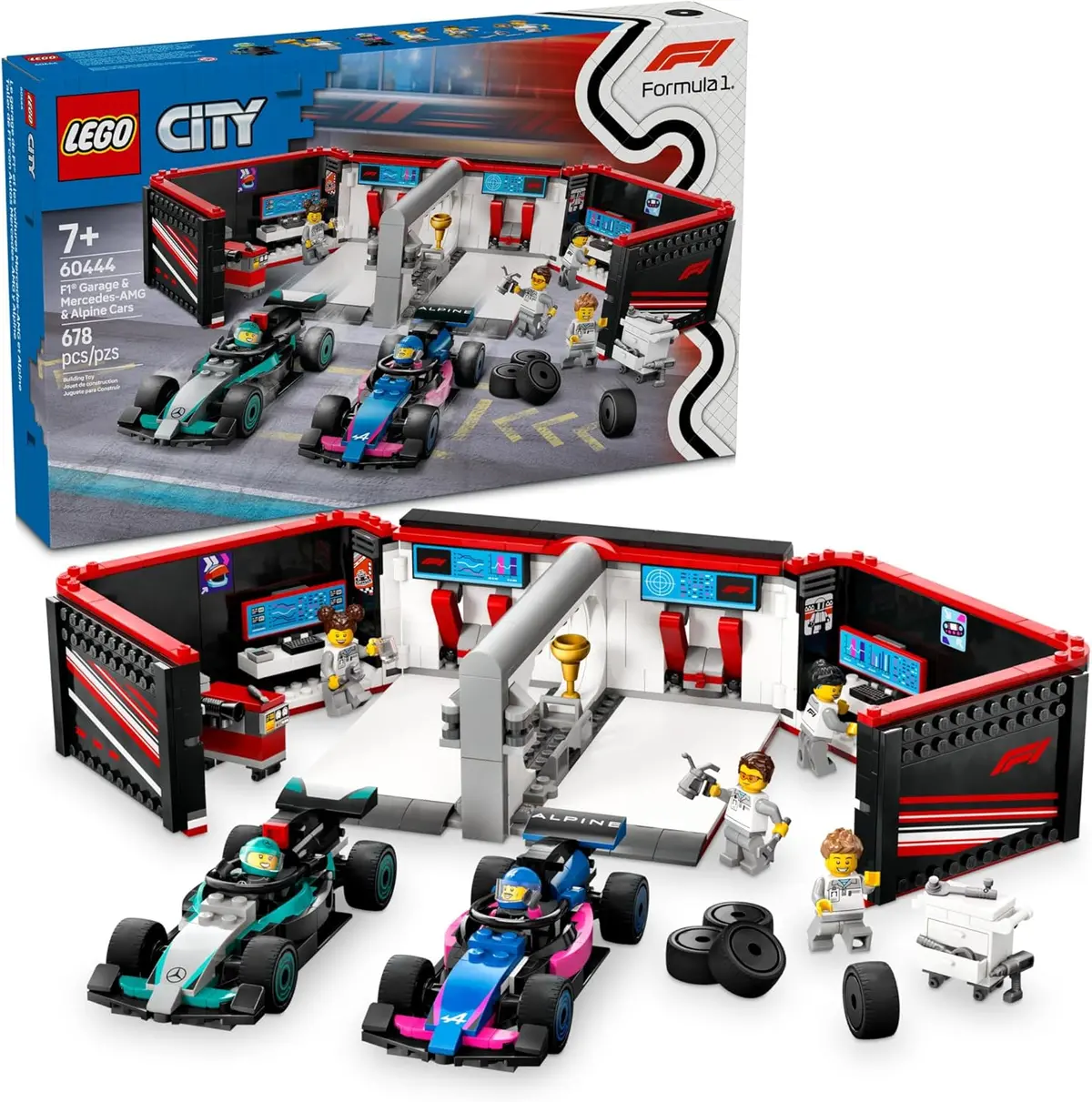 Lego 60444 F1® Garage & Mercedes-Amg & Alpine Cars 1