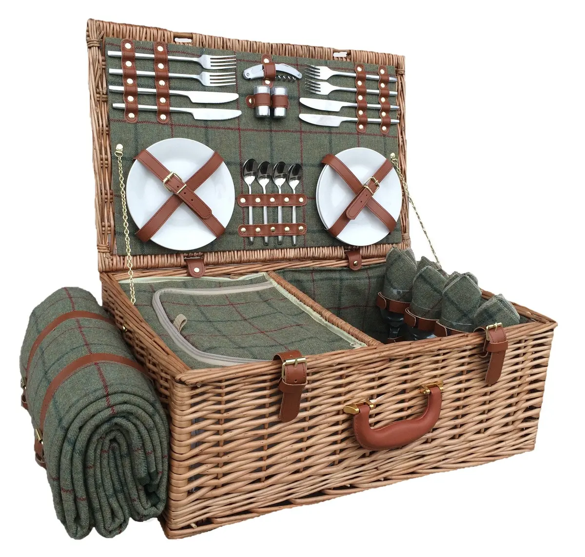Picnic Basket - 4 Person Tweed Hamper 1