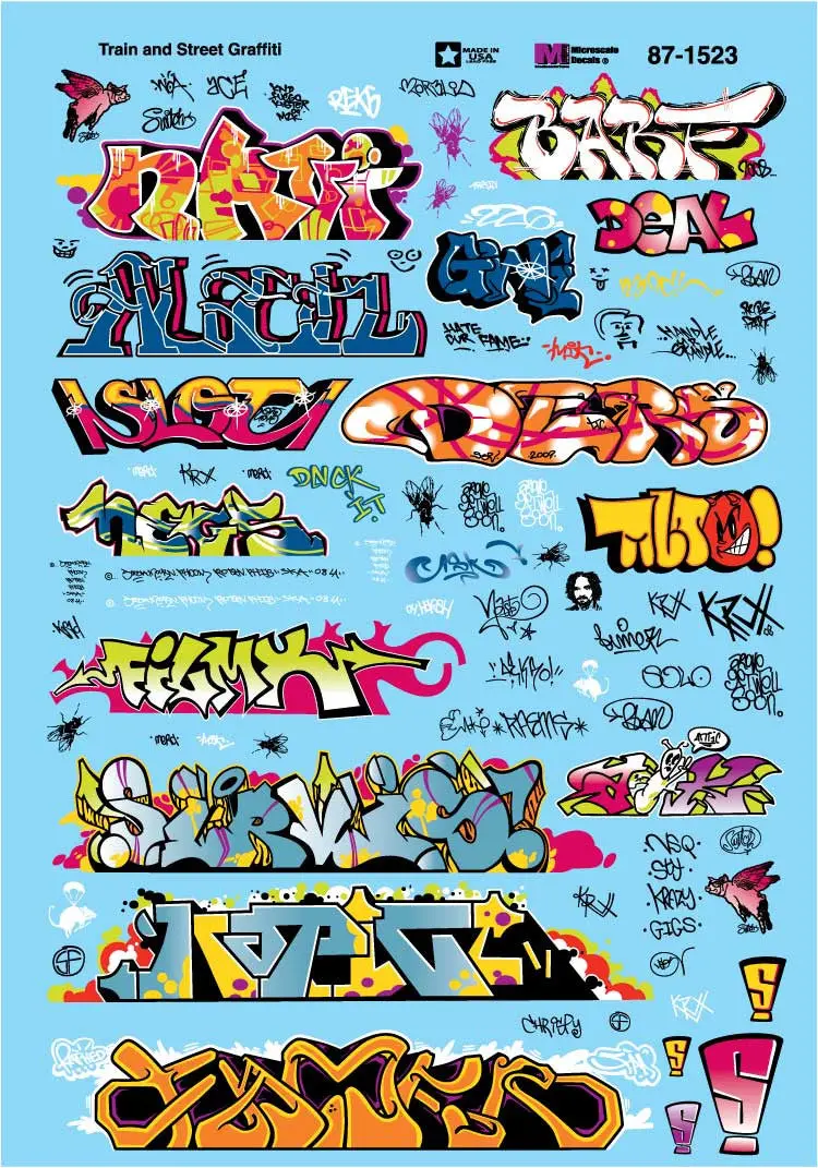 Microscale Industries Ho Train And Street Graffiti Decals 1