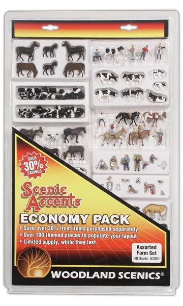 Woodland Scenicss Economy Pack - Assorted Farm Set Ho Scale 1