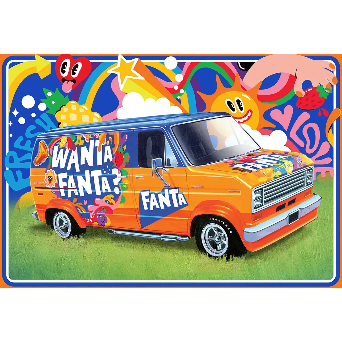 Amt 1471 1/25 1977 Ford Custom Van Fanta 1