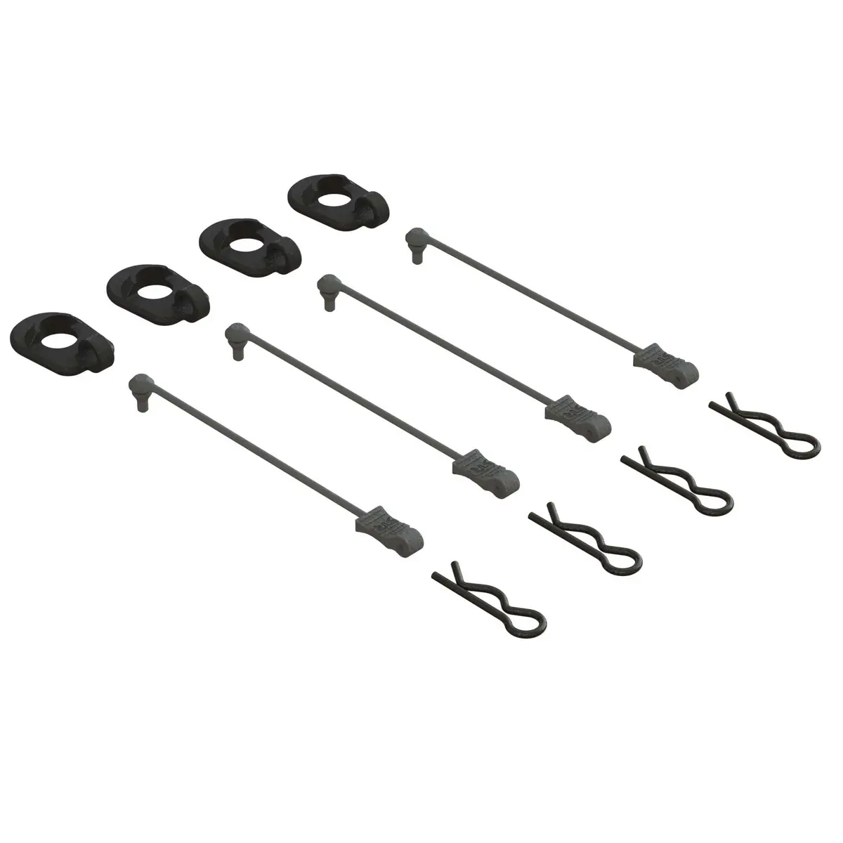 1/5 Body Clip Retainers, Black 1