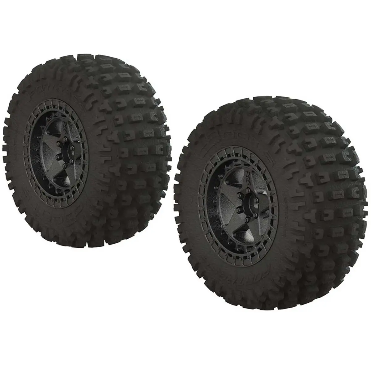 Dboots Fortress Sc 2.2/3.0 Tires & Wheels, 14Mm, Blk Chrome 1