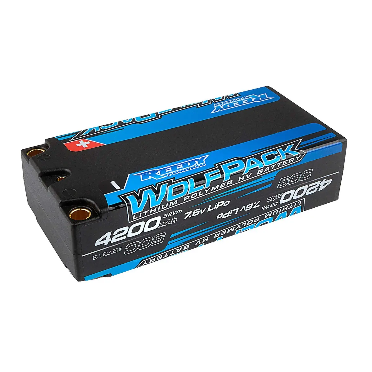 Wolfpack Hv 7.6V 2S Lipo Battery, Shorty 4200Mah 50C 2