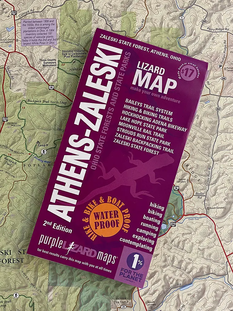 Athens-Zaleski Lizard Map, Ohio 1