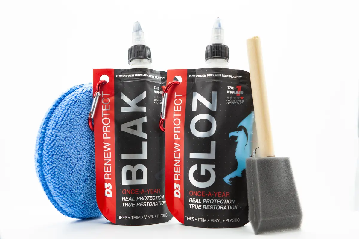 2-Pack Ceramic-Hybrid Protectant Kit | Blak & Gloz 100Ml | 4-12 Months Tire, 1-2 Years Trim & Vinyl Protection | Safe For Cars, Golf Carts, Rvs, Motorcycle-Safe 1