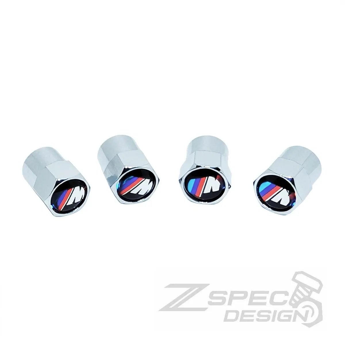 Chrome Valve Stem Tire Caps, Style: Bmw M-Power 2