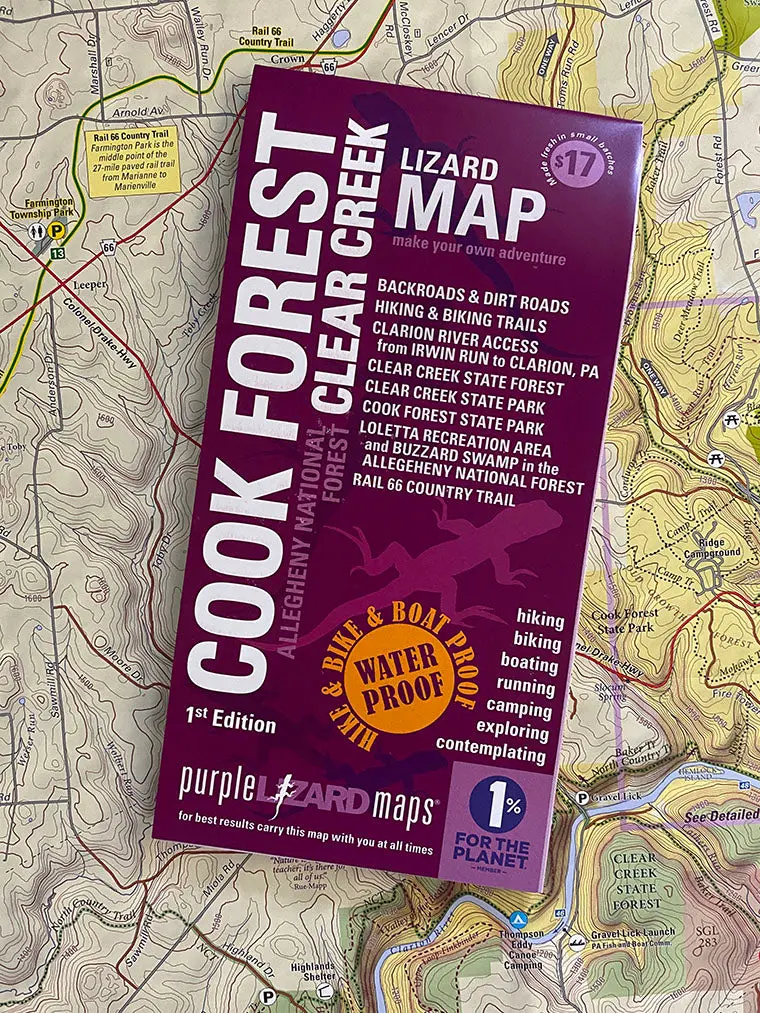 Cook Forest - Clear Creek Lizard Map: Pennsylvania 1