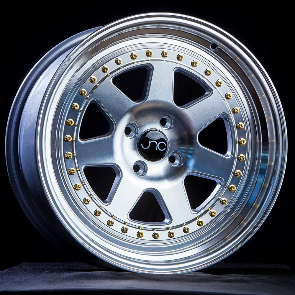 Jnc048 Silver Machined Face W/ Gold Rivets 1