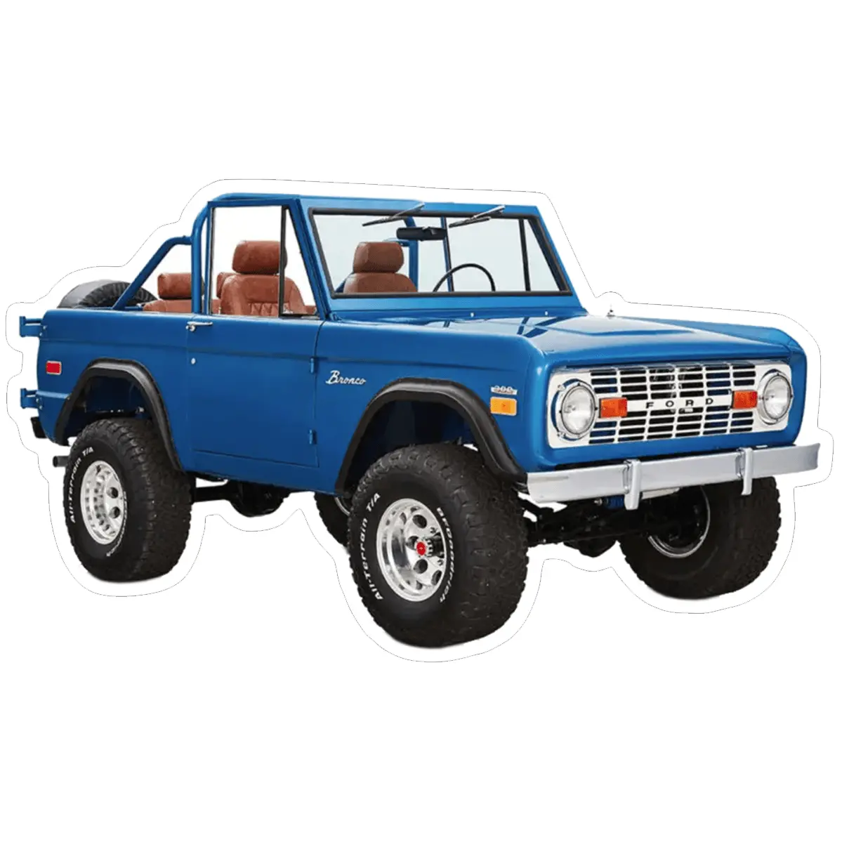 Ford Bronco Early-Model Vinyl Decal / Sticker, Blue 1