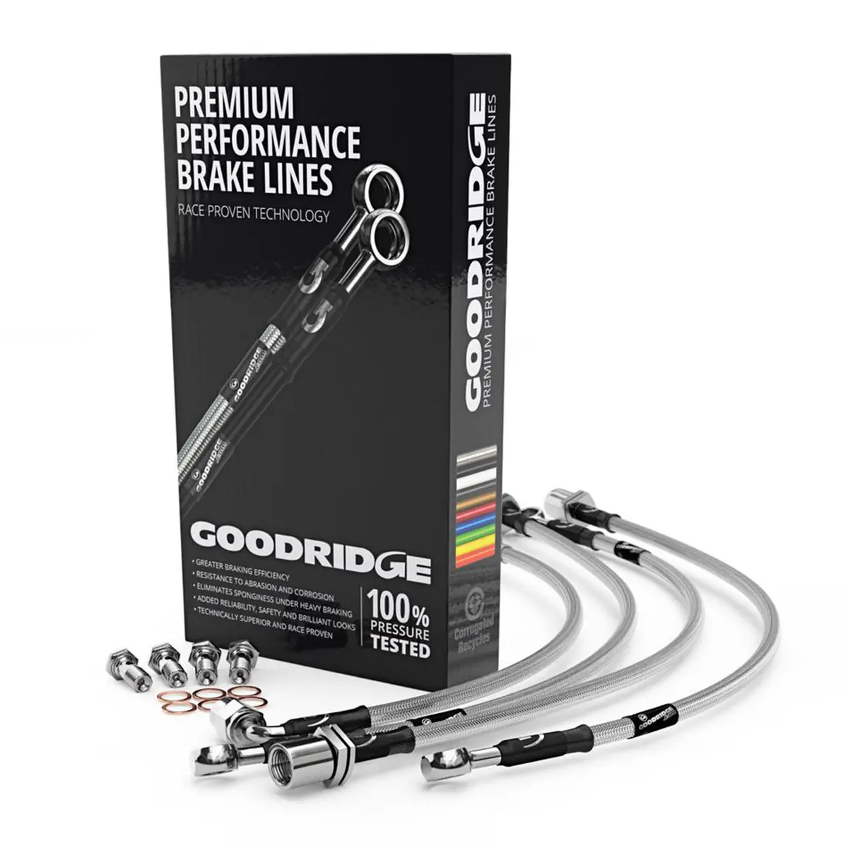 Goodridge Standard Length Braided Brake Lines For Suzuki Jimny (2018+) - 4-Piece Kit 1