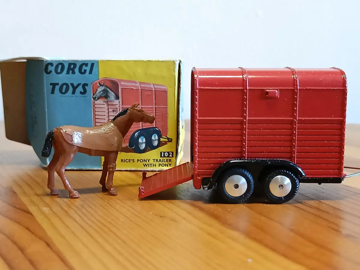 102 Rice Pony Trailer In Red Early Edition *With Scarce Original Box* 1