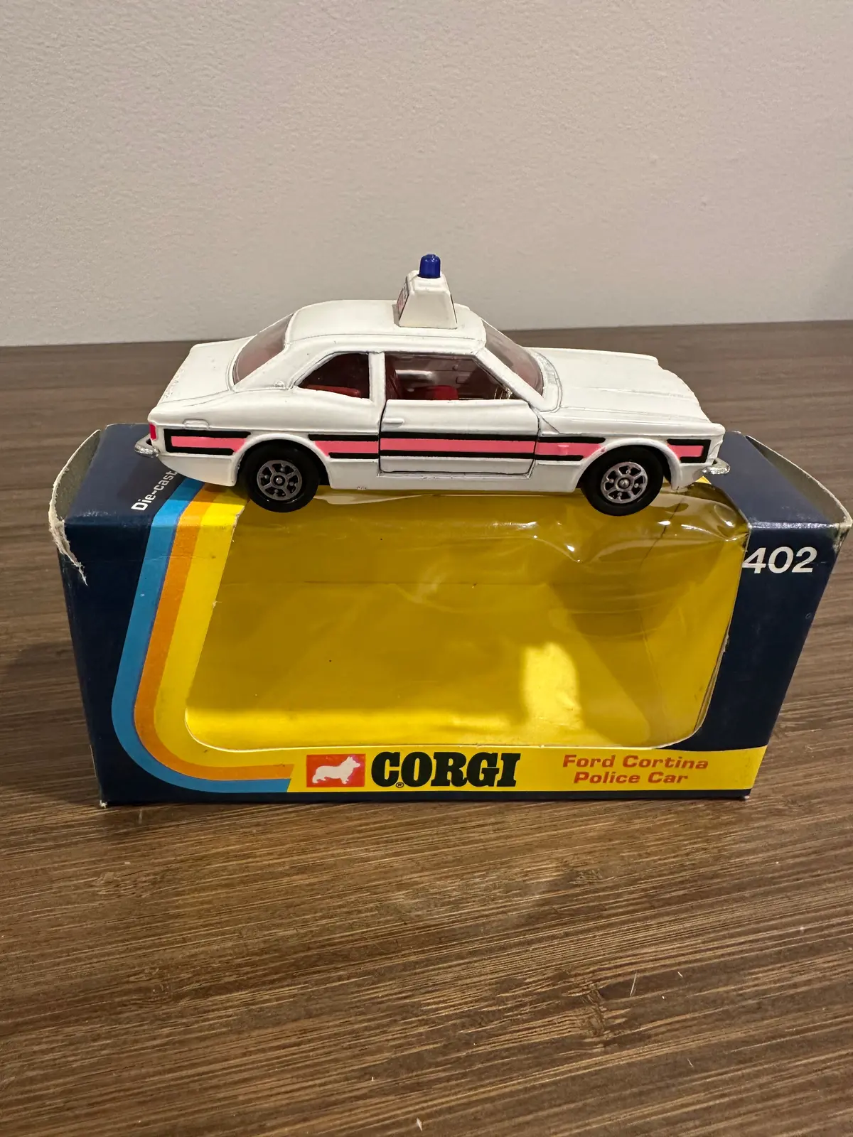 Corgi Toys 402 Ford Cortina Police Car With Original Box 1