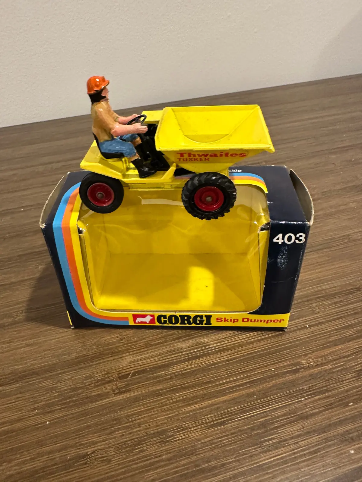 Corgi Toys 403 Thwaites Skip Dumper With Original Box 1