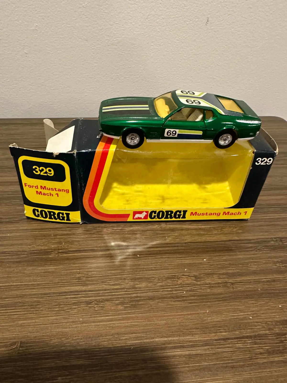 Corgi Toys 329 Ford Mustang Mach 1 With Original Box 1