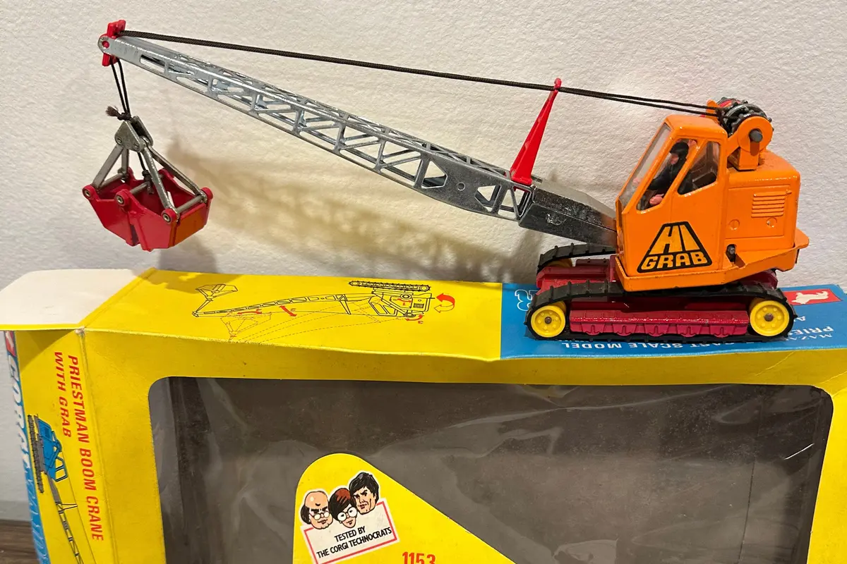 Corgi Major 1153 Priestman Boom Crane With Grab In Original Box 1