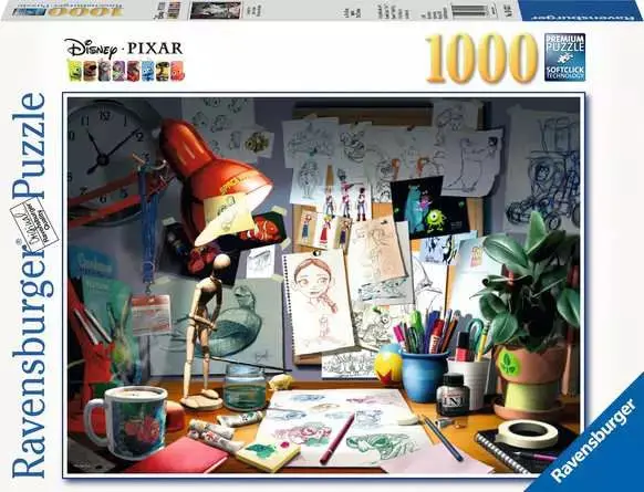 Ravensburger 1000Pc - Disney Pixar - The Artist's Desk 1