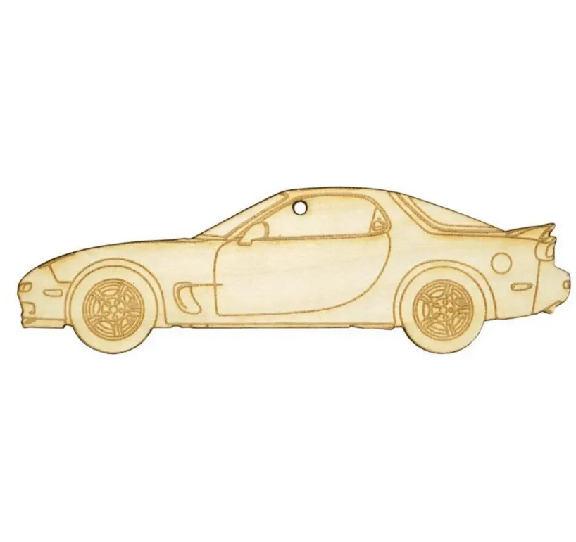 Zspec Laser-Engraved Wood Ornament, Style: Mazda Rx-7 Fd, Birch 1