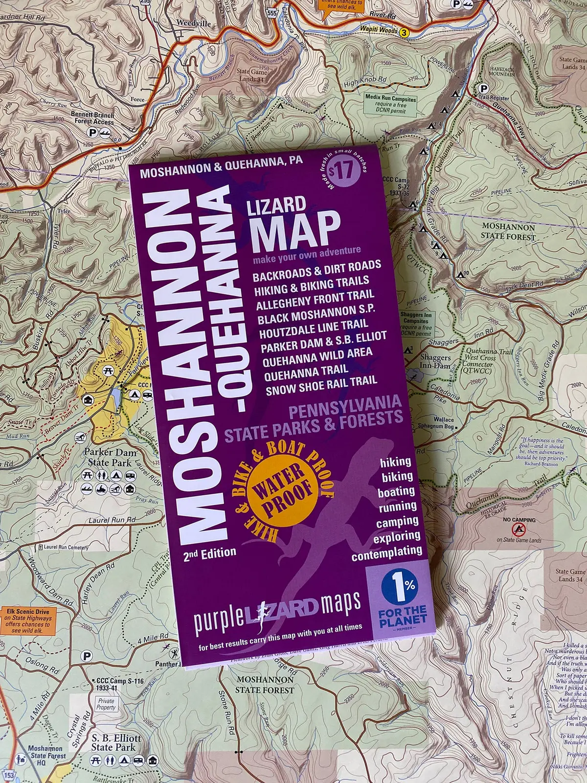 Moshannon-Quehanna Lizard Map, Pennsylvania 1
