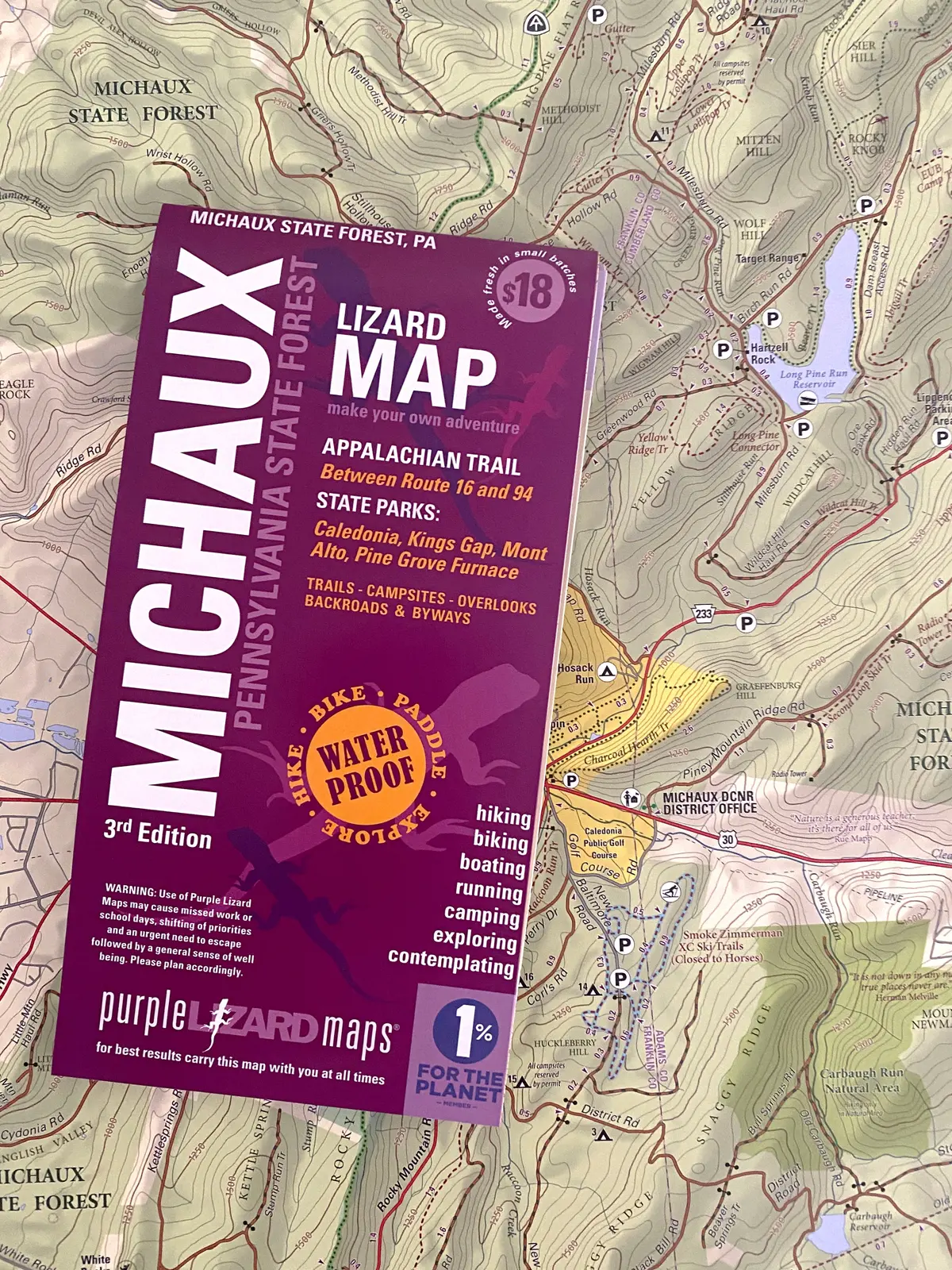 Michaux Lizard Map, Pennsylvania 1