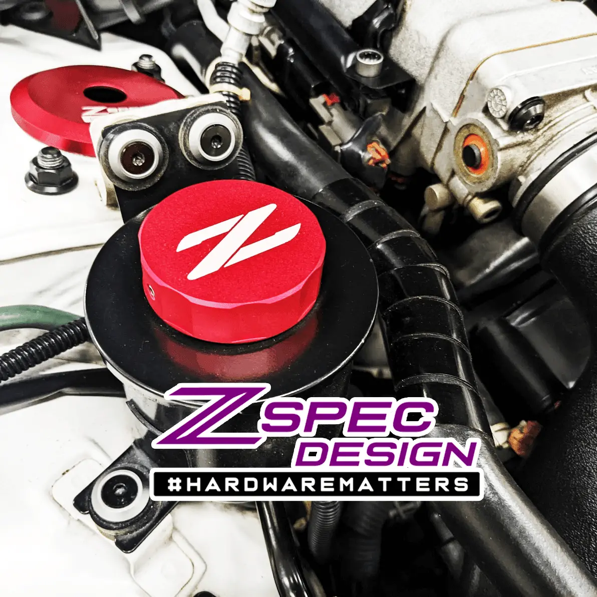 Zspec Billet Reservoir Cap Cover P.S. 54Mm I.D. For Nissan Z32 300Zx 3