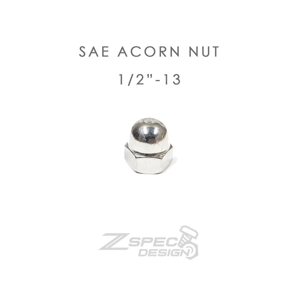 Zspec 1/2"-13 Sae Acorn Nuts, Sus304 Stainless, 10-Pack 1
