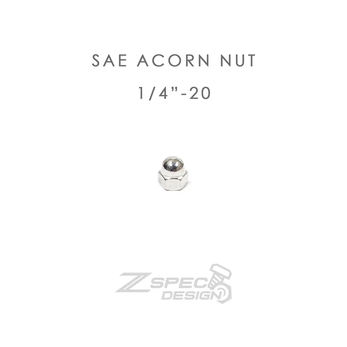 Zspec 1/4"-20 Sae Acorn Nuts, Sus304 Stainless, 10-Pack 1