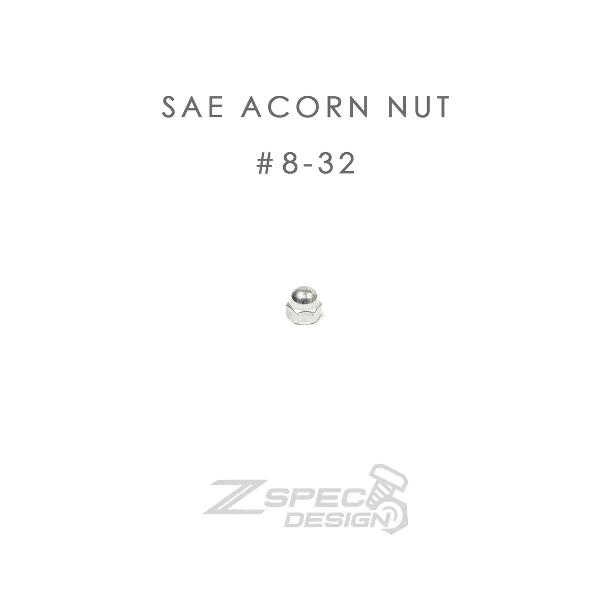 Zspec #8-32 Sae Acorn Nuts, Sus304 Stainless, 10-Pack 1