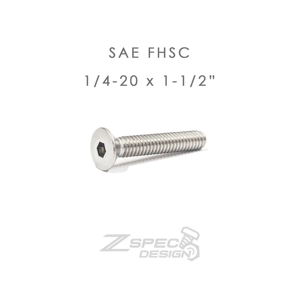 Zspec Fhsc 1/4-20X1-1/2" Sae Fastener, Sus304 Stainless, 10-Pack 1