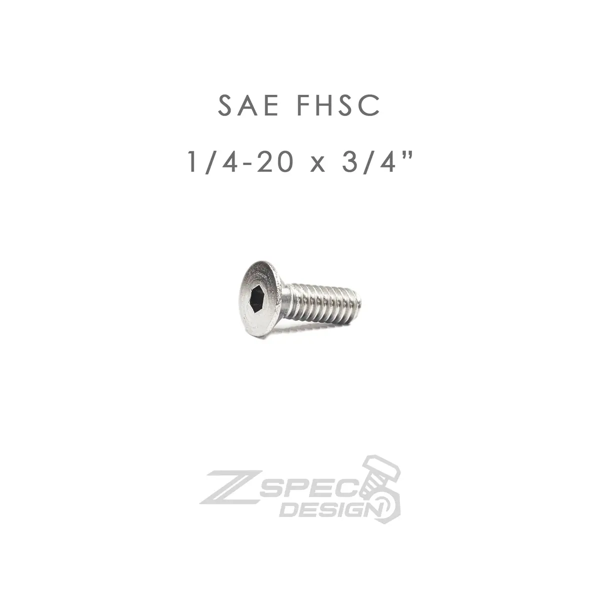 Zspec Fhsc 1/4-20X3/4" Sae Fasteners, Sus304 Stainless, 10-Pack 1