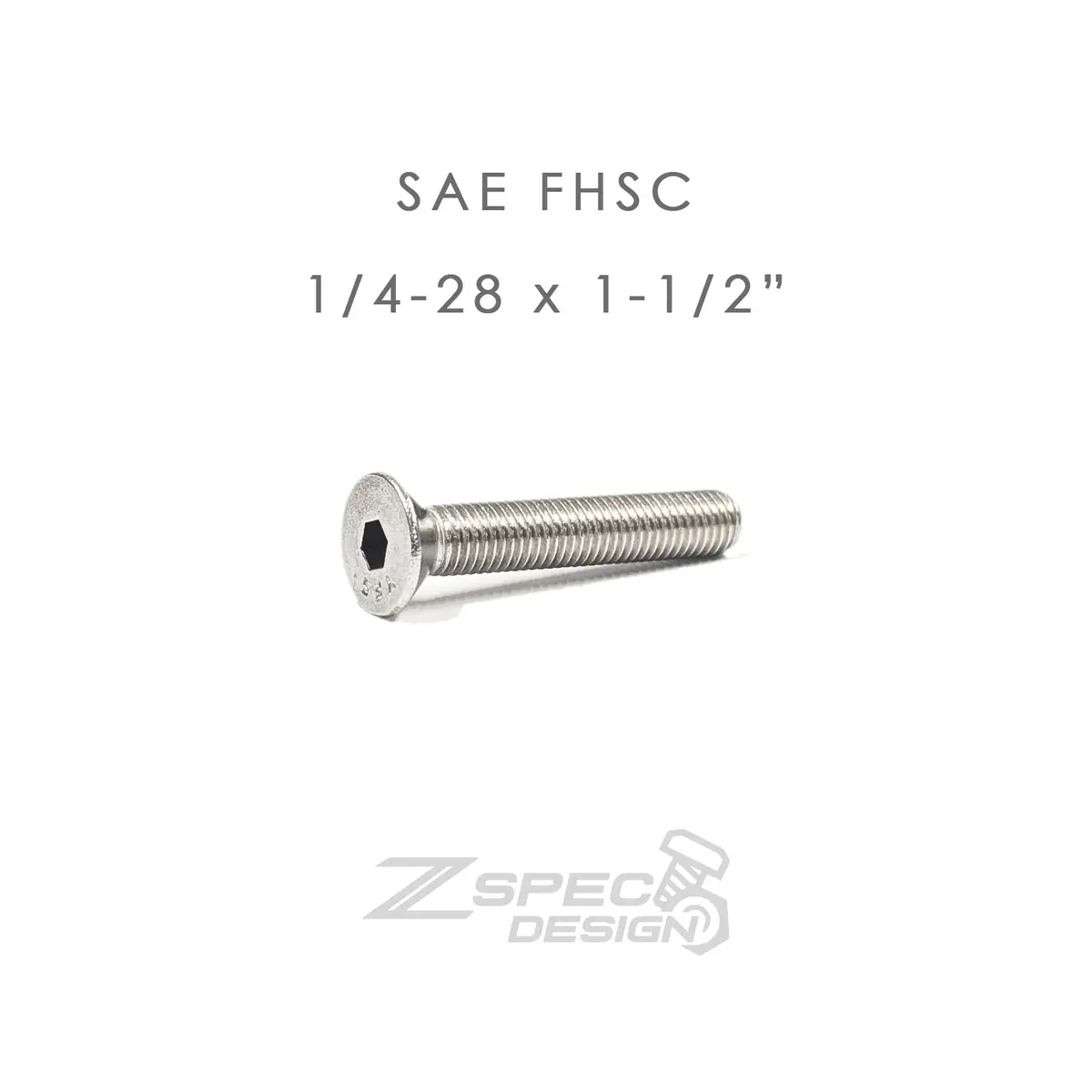 Zspec Fhsc 1/4-28X1-1/2" Sae Fasteners, Sus304 Stainless, 10-Pack 1