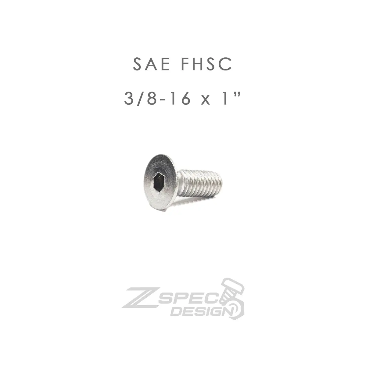 Zspec Fhsc 3/8-16X1" Sae Fasteners, Sus304 Stainless, 10-Pack 1