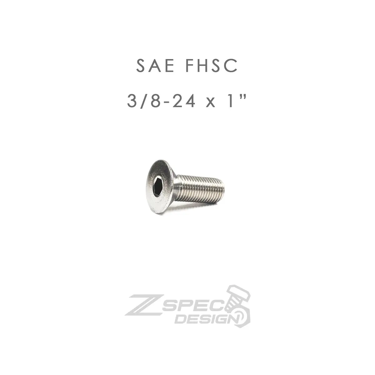 Zspec Fhsc 3/8-24X1" Sae Fasteners, Sus304 Stainless, 10-Pack 1