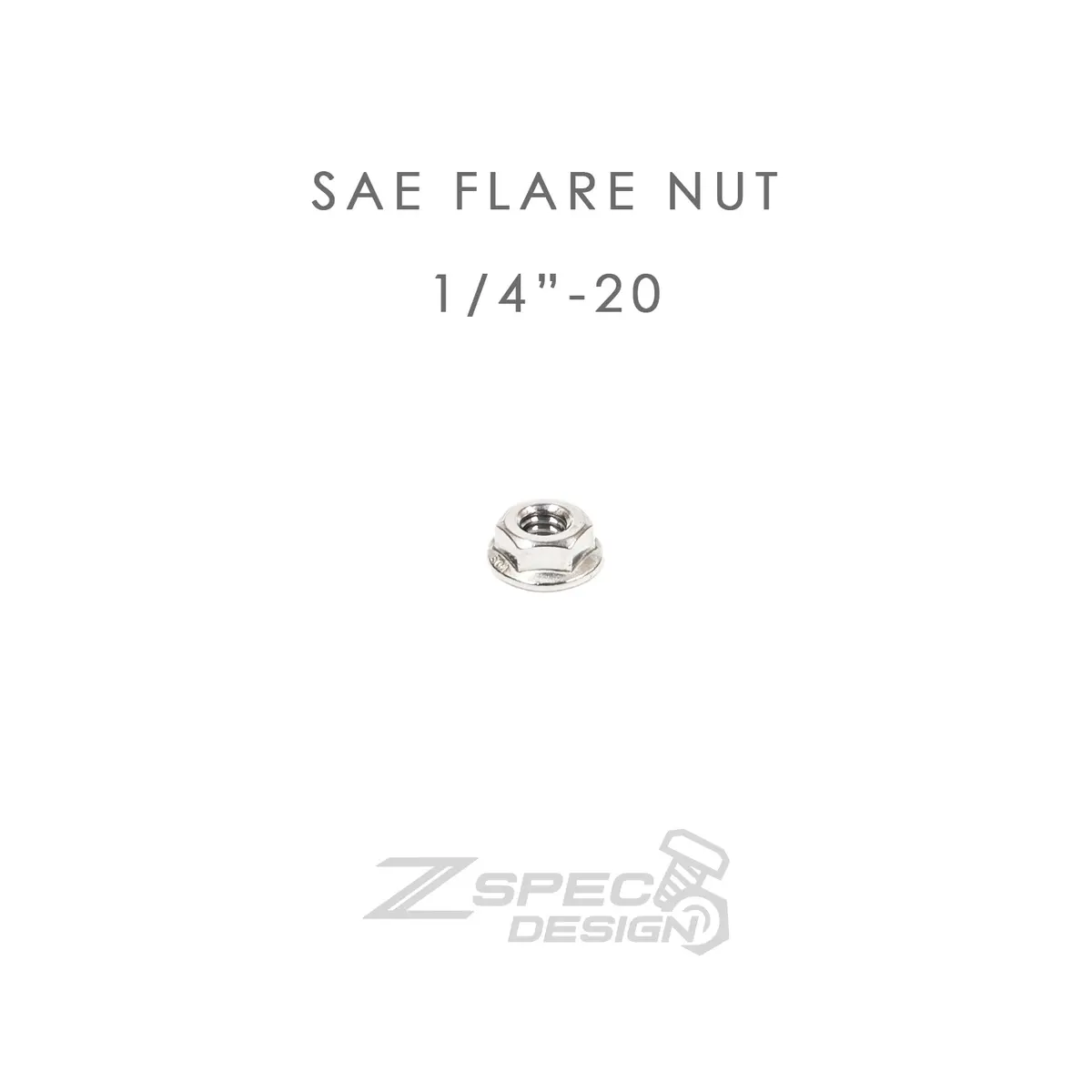 Zspec 1/4"-20 Sae Flare Nuts, Sus304 Stainless Steel, 10-Pack 1